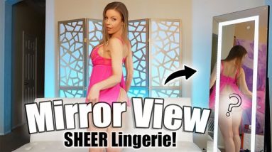 SHEER ROSS THONG LINGERIE IN MIRROR VIEW - TRY ON HAUL!